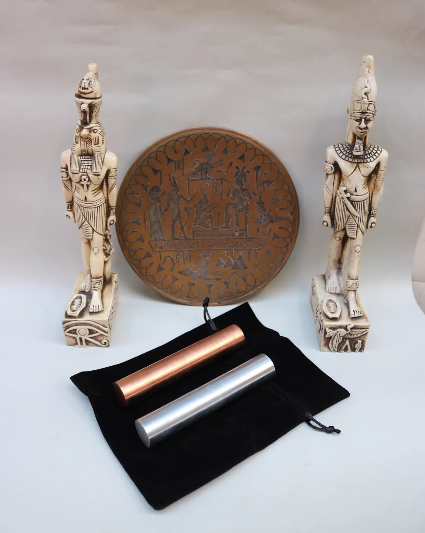 A hand-crafted Rods of Ma'at copper and zinc rod pair