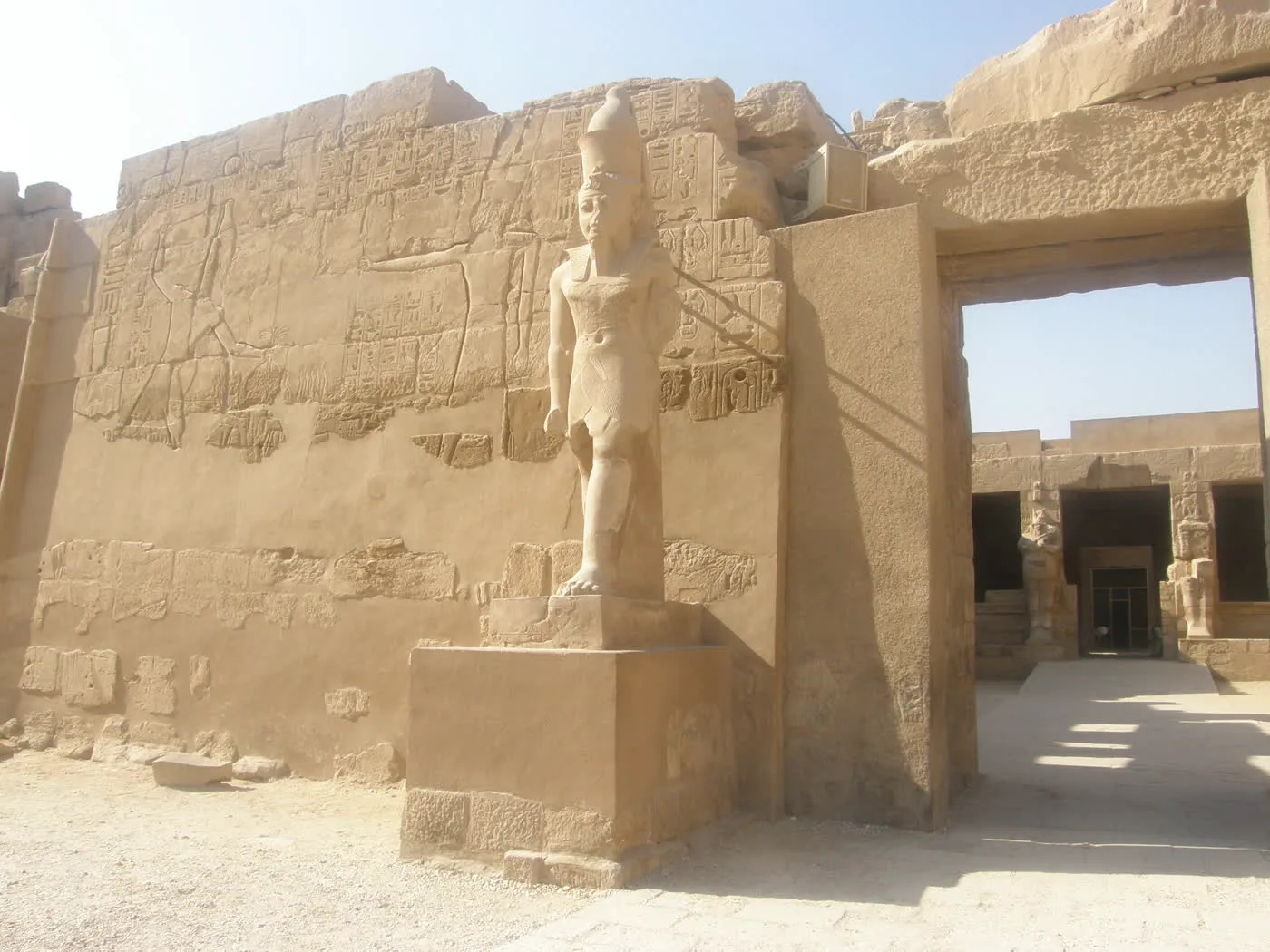 Egyptian temple relief carving, part of the historical lineage behind the rods